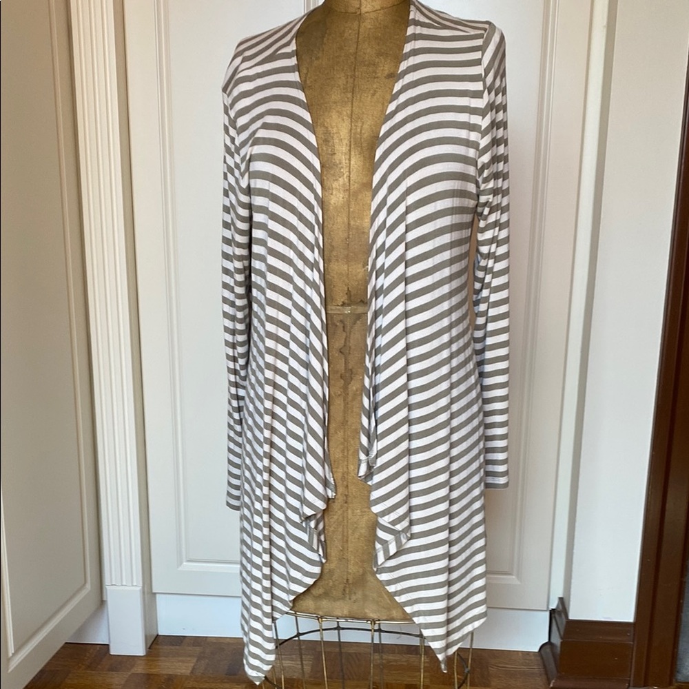 Threads/ Sax Fifth Avenue Striped Cardigan. Size XL .